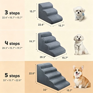 <span class=keywords><strong>Escalera</strong></span> para Mascotas con Diseño Festoneado, <span class=keywords><strong>Escalera</strong></span> de Terciopelo y Poliuretano para <span class=keywords><strong>Perros</strong></span>, Inclinada, Fácil de Subir, Estable y Segura para Personas Mayores - Product Image 5