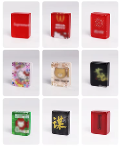 Tuiles de Mahjong Américaines en Acrylique 160 pièces, Design Personnalisé Imprimé <span class=keywords><strong>Tortue</strong></span>, Modernes, Portables et Luxueuses, pour Divertissement, Jeux de Société et Cadeaux - Product Image 3