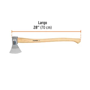 Hacha europea BOX 2 de 1000 g, mango de nogal americano de 28 pulgadas, TRUPER - Product Image 2