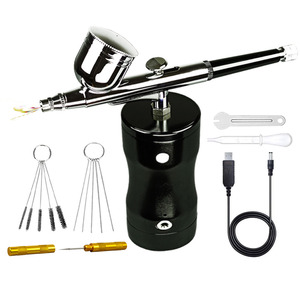 Airbrush <b>Kit</b> Portable <b>Mini</b> Airbrush With Compressor Makeup <b>Tool</b> Gravity Feed Dual Action USB Powered Adjustable Speed Settings - Product Image 2