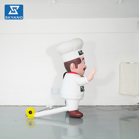 Modèle de personnage de chef de dessin animé gonflable personnalisé, mascotte de pizzeria pour la publicité en extérieur, la décoration d'événements, figurine gonflable