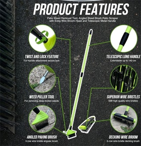 ชุดแปรงปูพื้นแบบยืดหดได้ 3 in 1 พร้อมแปรงลวดกำจัดวัชพืชและตะไคร่น้ำ - Product Image 2