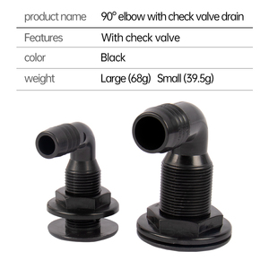 Bonde de <span class=keywords><strong>vidange</strong></span> ABS à 90 degrés avec clapet anti-retour pour système d'évacuation des <span class=keywords><strong>eaux</strong></span> <span class=keywords><strong>usées</strong></span> de <span class=keywords><strong>camping</strong></span>-<span class=keywords><strong>car</strong></span> et de bateau - Product Image 3
