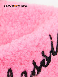 Bolsa de cosméticos bordada con letras de felpa, bandolera, bolsa pequeña rosa, bolsa organizadora de almacenamiento de maquillaje de <span class=keywords><strong>hombro</strong></span> personalizada de fábrica para mujer - Product Image 4