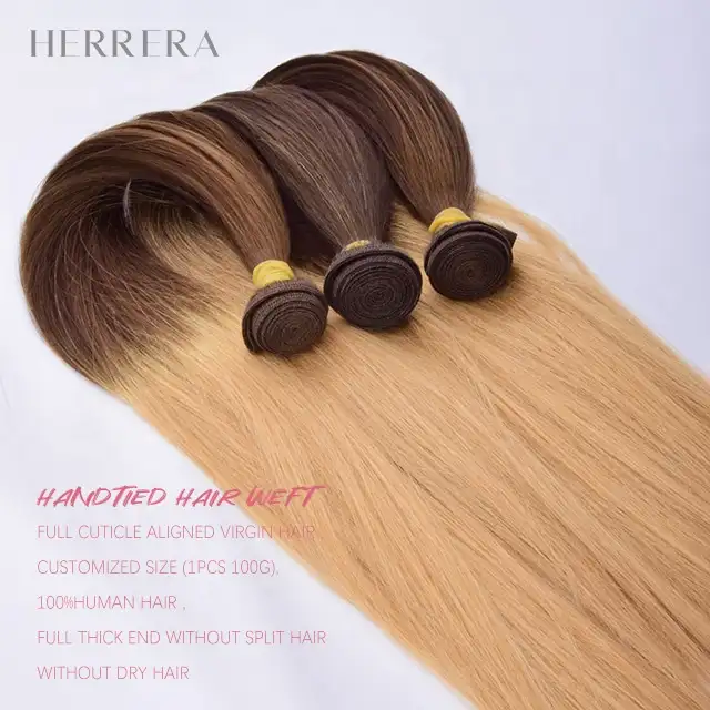 Herrera Wholesale 100% unprocessed raw Crochet braid hair wigs free sample 26 inch Hot virgin human hair weft for Custom colors