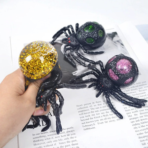 Nuevo Juguete Antiestrés de Halloween, Araña Dorada y Negra Brillante, Simulación Novedosa, Estilo Broma, de Goma Termoplástica Blanda - Product Image 2