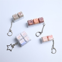 Ensemble de touches de clavier artisanales personnalisées Kawaii Pig, 24 pièces, touches de clavier mécaniques en résine, animaux mignons, accessoires OEM