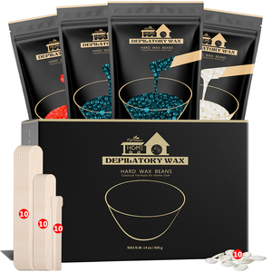 Cera Depilatoria Dura en Perlas Lifestance 400g para Depilación del Área Íntima y Bikini con Palitos de Madera y Tapas - Product Image 1