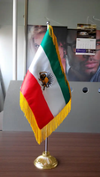 Drapeau de l'Iran en gros drapeau national avec franges glands satin matériel brodé drapeau de bureau de table