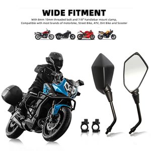 Rétroviseurs latéraux convexes universels pour moto, compatibles avec les boulons M8 M10, accessoires pour guidon de scooter et de vélo - Product Image 4