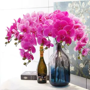 Высококачественная искусственная Орхидея Фаленопсис на ощупь, 9 головок, украшение для свадебного букета