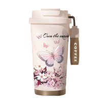 Tasses à café en céramique de luxe de 530 ml avec couvercle, portables et réutilisables, idéales pour la rentrée scolaire et l'extérieur (vente en gros)