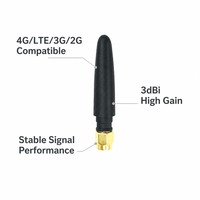 Antena Mikro 4G LTE -J Male Polarisasi Vertikal 3dBi Gain Tinggi untuk Router Kecil dan Modul DTU Nirkabel 2G/3G