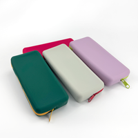Porte-monnaie en silicone avec logo personnalisé, porte-cartes long unisexe, mini portefeuille à fermeture éclair pour hommes et femmes
