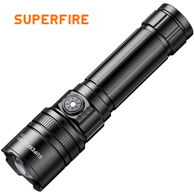 New Zoomable Y25 LED Camping Flashlight with Rechargeable Battery IP44 Waterproof 600 Lumens Adjustable Focus Charging Indicator