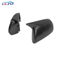 Tapa de espejo retrovisor para puerta lateral de coche, cubierta de marco, embellecedores, cubierta retrovisor con aspecto de fibra de carbono para Vw Volkswagen Polo 2002-2009