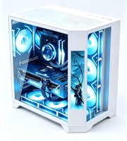 Caja de computadora SAMA PC de vidrio templado ATX CPU Gaming Gabinete de PC de escritorio Chasis de computadora con pantalla