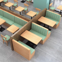 Meubles de restaurant Foshan Canapé en bois massif pour siège mural de restaurant occidental avec rangement Tables et chaises ignifuges personnalisables