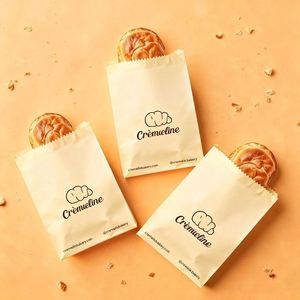 Sacs à pain en papier kraft brun écologiques, résistants à la graisse et à l'eau, avec logo personnalisé - Emballage alimentaire en gros - Product Image 4