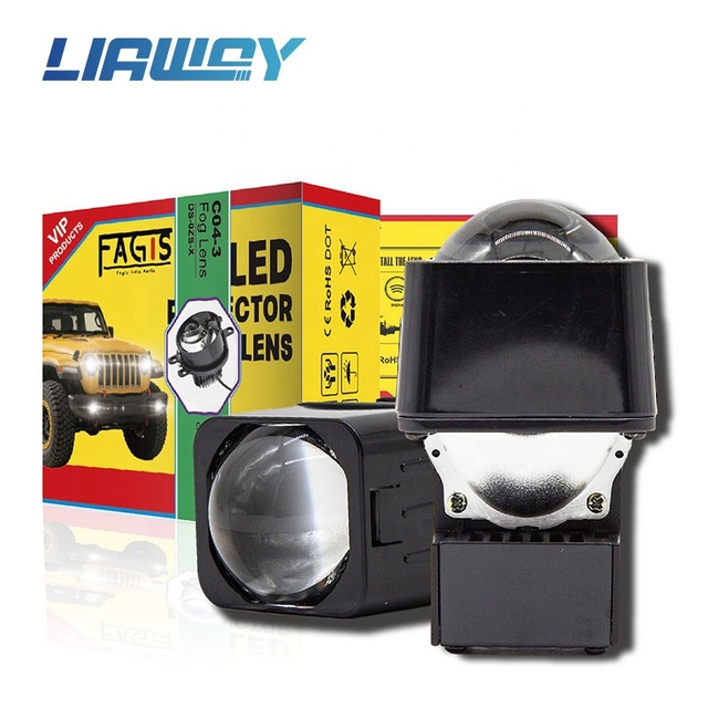 1.5 Inch C06-TRI Tri-Color Square LED Projector Lens | 25W Low Beam 33W High Beam | 3000K/4300K/6000K | 12V/24V