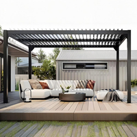OEM Couverture de gazebo bioclimatique en aluminium imperméable pour l'extérieur Pergola à persiennes en aluminium
