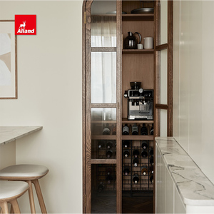 <span class=keywords><strong>Cucina</strong></span> Moderna Alland in Rovere Laccato Bianco <span class=keywords><strong>Crema</strong></span> Opaco con Isola Curva per Cucine di Lusso Contemporanee - Product Image 4