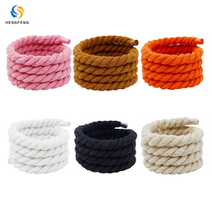 Lacets ronds en coton torsadé épais personnalisés 8-12 mm, lacets en corde épais multicolores pour baskets, bottes Jordan, OEM - Product Image 3
