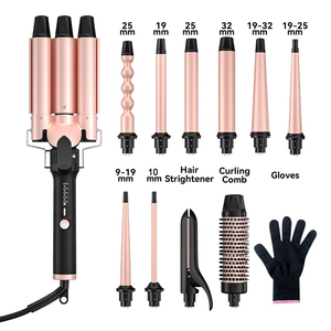 Multi Kit Interchangeable Wand 11 in 1 Interchangeable Ceramic Barrels Wih Flat Iron Curling Iron <b>Hair</b> <b>Curler</b> Set - Product Image 1