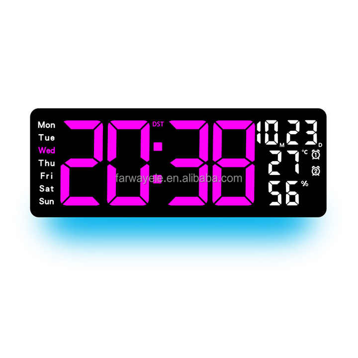 17.3 Inch LED Digital Wall Clock/calendar with Temperature