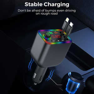 Meilleures ventes d'<span class=keywords><strong>Amazon</strong></span>, chargeur de <span class=keywords><strong>voiture</strong></span> sans fil 120W avec écran numérique, super charge rapide, transmetteur FM USB 5.3, téléphones mobiles - Product Image 5