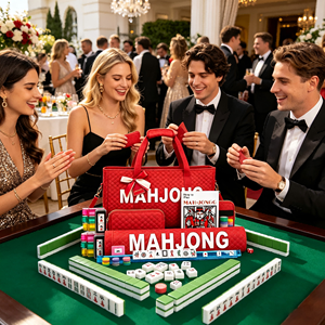 Ensemble de Mahjong Moderne en Mélamine en Gros, 166 Tuiles, Sac en <span class=keywords><strong>Toile</strong></span>, 4 Supports, Accessoires Complets, Cadeau d'<span class=keywords><strong>Anniversaire</strong></span>, de Fêtes, Jeu de Société - Product Image 1