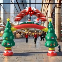 Mascotte gonflable de dessin animé personnalisé Grand modèle publicitaire du Père Noël Arbre de Noël gonflable de dessin animé