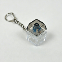 Wholesale Promotion Gift Custom Printing Stress Relief Light Colorful Keyboard Button Fidget Keycap Toy With Keychain