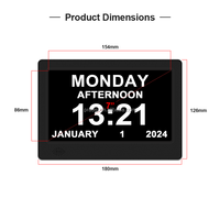 Jam kalender Digital 7 inci, peredupan otomatis, jam meja tampilan besar, Alarm hari untuk pro, hilang memori, pasien Cukai