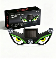Lampe LED Solaire Anti-Collision pour Vitre Arrière de Voiture, Effet Œil de Diable, Induction Dynamique, Lumière d'Ambiance Automobile