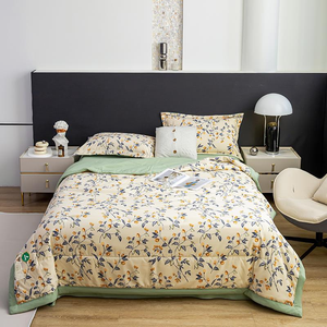 Hot bán hoa in trái cây màu cam in 4pcs Comforter chăn Duvet tấm ga trải giường thiết lập - Product Image 3