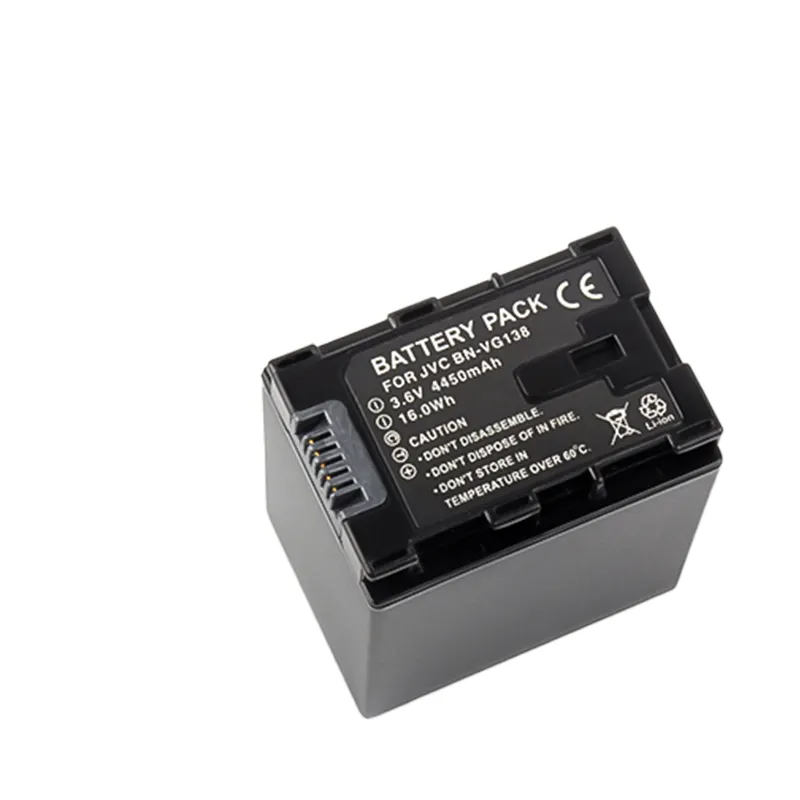 Batería recargable BNVG138 de 4450mAh y 3,6 V para JVC GZ E10 E100 E245 E265 E565 E575 GX1 G3X G5 GX8 EX210