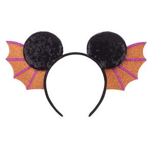 طوق رأس كبير على شكل شخصية كرتونية للاحتفال بعيد الهالوين، اكسسوارات شعر، أجنحة خفاش، أذن فأر، رباط رأس للنساء - Product Image 2