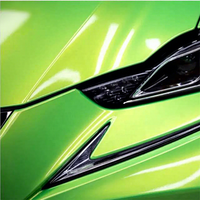Film vinyle auto-adhésif PVC/PET de qualité supérieure, couleur vert néon brillant effet métallique changeant de couleur, pour covering de carrosserie automobile