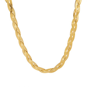 Collana a Catena Piatta Intrecciata di Alta Qualità per Donna Hongtong, Gioielli alla Moda in Acciaio Inossidabile per Feste, Nuova Collezione - Product Image 1