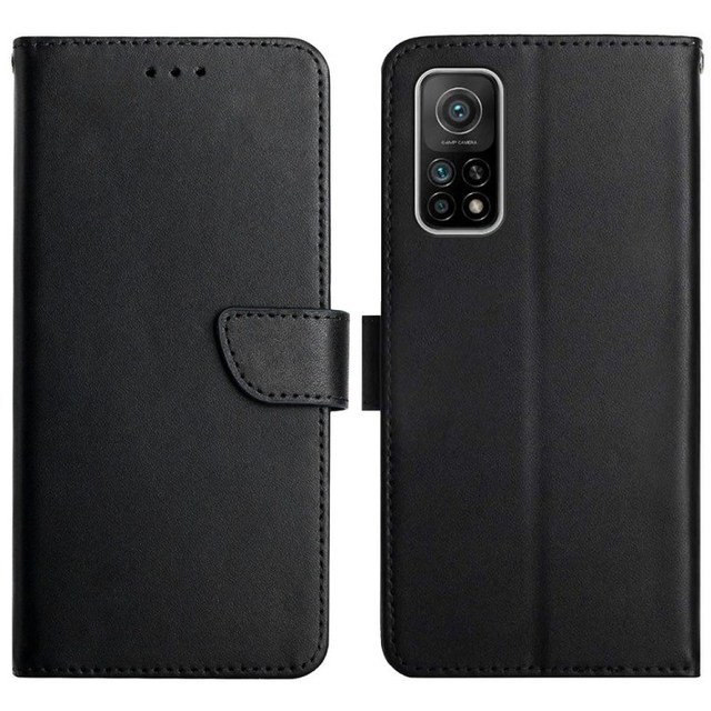 Genuine Leather Phone Case Nappa Texture Stand Wallet Folio Flip Cover for Xiaomi Mi 10T 5G/10T Pro 5G/Redmi K30S