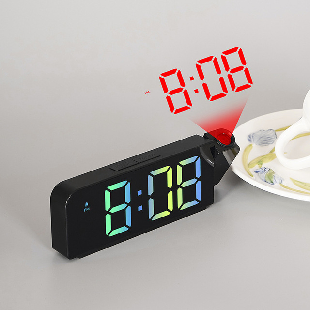 Hot Cross-border Electronic Large Screen Projection LED Big Font Display Digital Alarm Clock with Thermometer 8013