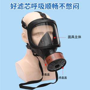 หน้ากากป้องกันฝุ่นแบบเต็มหน้า Pinjie พร้อมไส้กรองไอระเหยอินทรีย์ สำหรับป้องกันฝุ่นจากการทำเหมืองและก๊าซอันตราย - Product Image 3