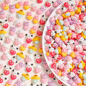 Accesorios para Carcasas de Teléfono con Pegamento de Crema DIY, Diseño de Corazón, Animal, Cachorro, Personajes de Dibujos Animados Hechos a Mano, Técnica de Goteo de Aceite - Product Image 3