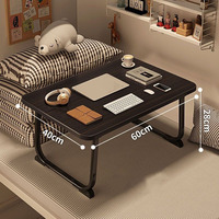 Table pliante portable Jiuyi, petite table en bois, table d'étude, table à manger, avec porte-gobelet et tiroir, grande table basse