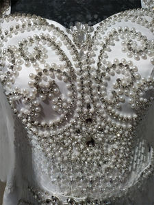 ชุดแต่งงานสไตล์แอฟริกันแขนยาวผ้าลูกไม้วินเทจแขนยาวถอดออกได้ - Product Image 6