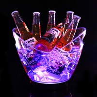 Offres Spéciales OEM PERSONNALISÉ Champagne Whisky Vin bière Seau LED EN PLASTIQUE PP PS seau À GLACE Vin baril pour ktv party night club bar