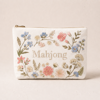 Sac de rangement en toile personnalisé pour tuiles de Mahjong, broderie florale lourde, vente en gros, direct usine OEM, accessoires américains