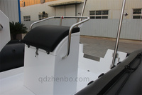 Bateau pneumatique de pêche Zhenbo 18 pieds Patrol RIB 540, yacht de luxe, coque en fibre de verre à fond en V profond, Hypalon PVC, avec pont solaire pour plongeur