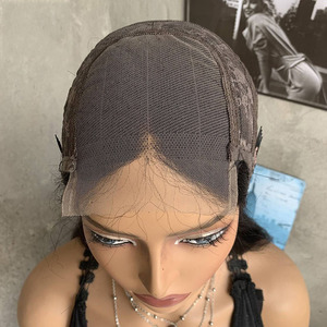 Peluca de Cabello Largo y Liso, 80% Humano + 20% Sintético, con Cierre de Encaje Transparente HD 4x4, para Mujeres Afroamericanas, Pelucas de Cabello Mixto Económicas - Product Image 5